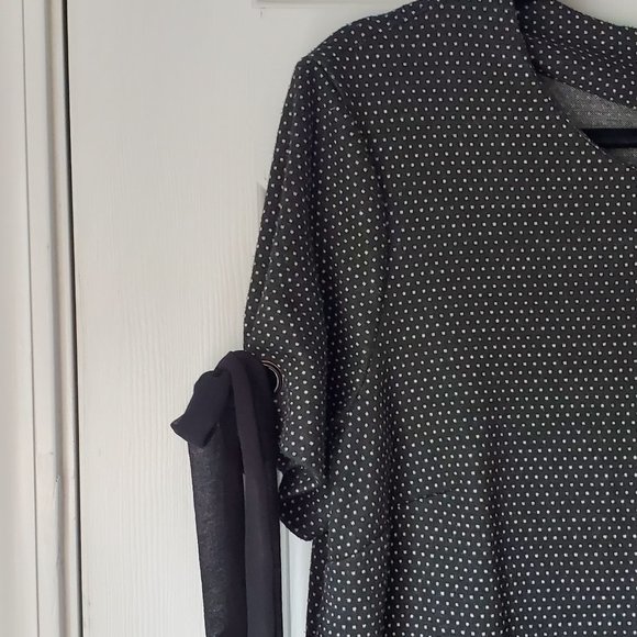 Hutch Black Tie-Sleeve Dot Shift Dress - Picture 6 of 10